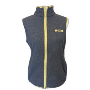 Columbia PFG Vest Women's Size Medium Heather Blue Yellow Trim Outdoor